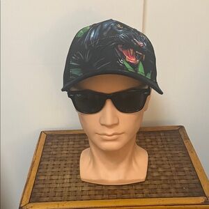 Black Cap with Panther Graphic